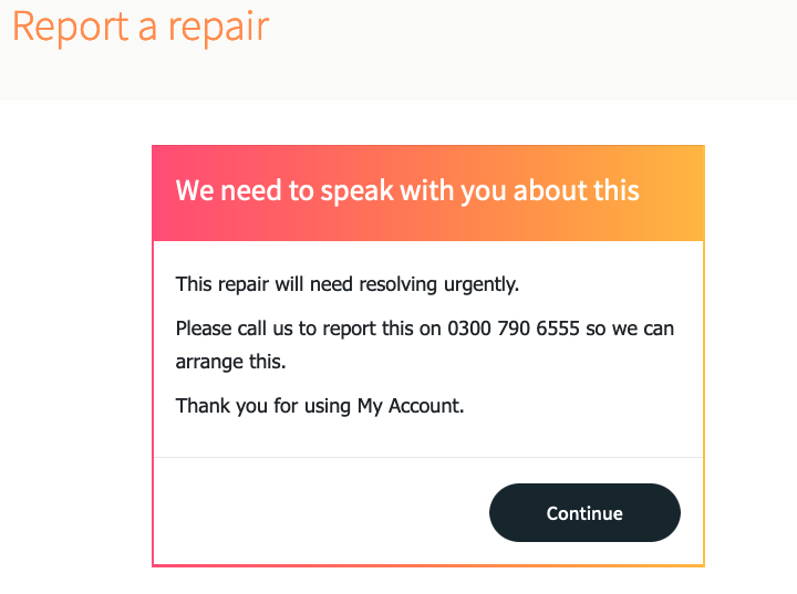Russell_S_Smith's tweet photo. @citizen_housing Report a repair online, answer the questions, get told to call, make the call, listen to the voicemail “we are now closed”. Great comms there… @instituteofcs @SteveH_Citizen #fail #ukhousing #moneyfornothing https://t.co/RjtQviuk1R