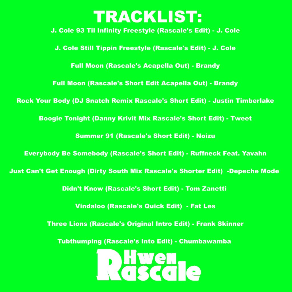 HwenRascale's tweet image. Free DJ Edits!! 
July pack out now, includes some of 'those' football songs for all my #ukdjs 
Free DL at:
hwenrascale.com
#djedits #recordpool