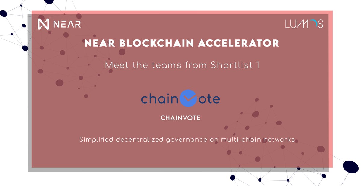 Katsumi3x's tweet image. #MeetTheTeams 
that made Shortlist 1 of the #NEAR #Blockchain #Accelerator 

🚀The @ChainVote team is building simplified decentralized governance on multi-chain networks.🚀
@prasadkumkar_9 

Stay tuned for more updates here! 

@NEARProtocol