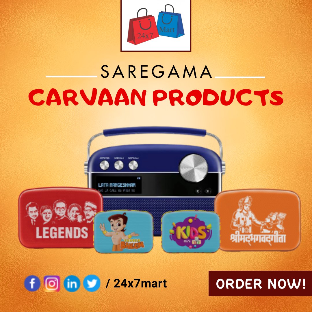 ✅ Saregama Carvaan All Products Available

Download Our App to Order Now  -  bit.ly/24x7mart
-
-
#newappliances  #applianceservice
#smallappliances #appliancestore #luxuryappliances
#Saregama #SaReGaMaPa #SaregamaMusic #Carvaan #SaregamaCarvaan #24x7mart #modienterprises