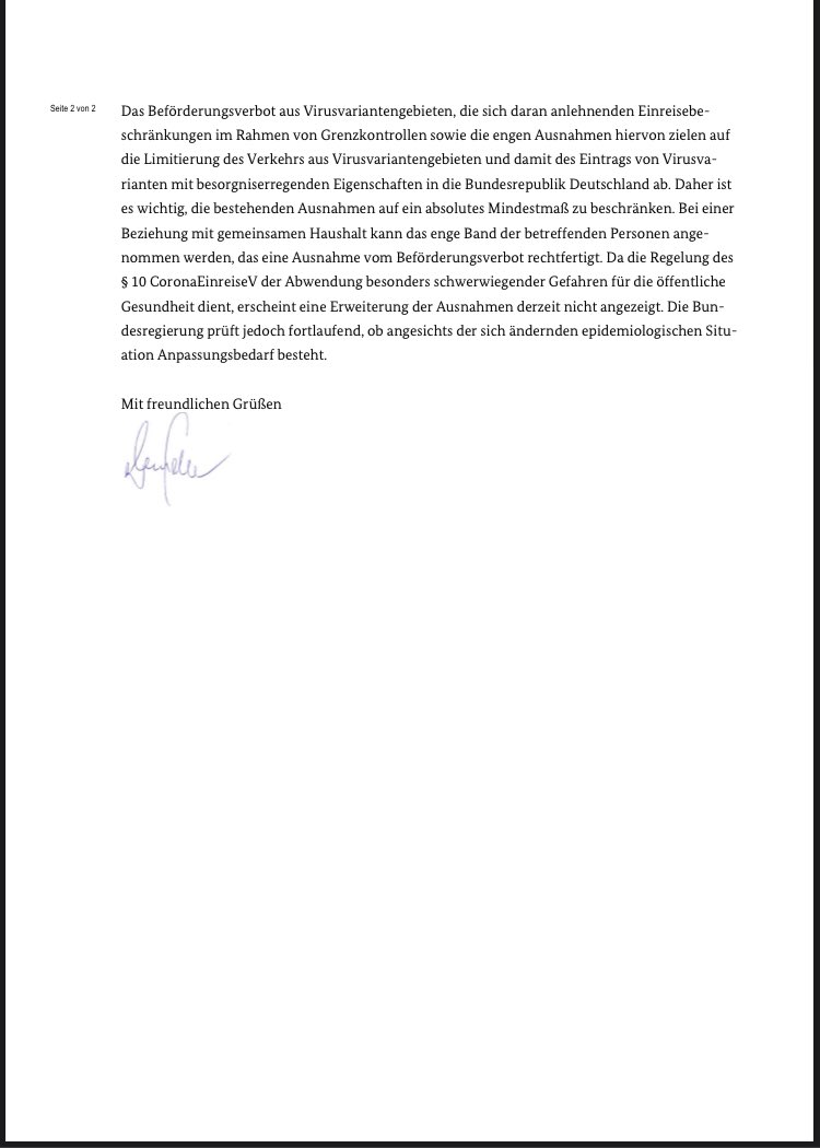 fbrantner's tweet photo. Die Einreiseregeln der #Bundesregierung für internationale Paare grenzen an Willkür. Sie dürfen sich nur sehen, wenn sie im gleichen Haushalt leben - das ist kafkaesk.  🇩🇪 sollte wie viele andere mit Test- und Quarantänepflicht ein Wiedersehen ermöglichen. #loveisnottourism https://t.co/jIVnHNTwwo