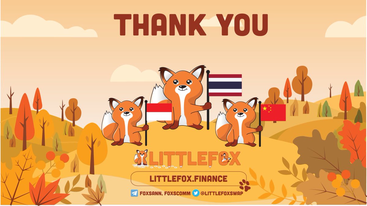 📣I would like to express my most heartfelt appreciation to the top 3 counties supporting LittleFox 🏆🎉
🥇🇹🇭#Thailand 
🥈🇨🇳 #China
🥉🇲🇨 #Indonesia
#BSC #DeFi #Binance #Littlefoxswap #YieldFarming