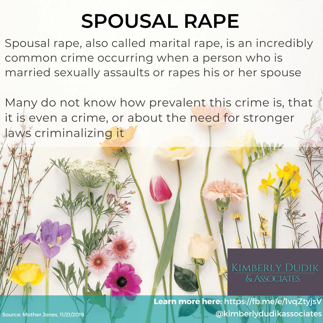 kdudikassociate's tweet photo. Spousal rape, occurring by a partner or spouse, was not a crime in all states until 1993 but loopholes still exist allowing perpetrators to escape justice. Join us on 7/14 to learn how to make positive change. https://t.co/BzNMYNdz9J #SafeCommunityChallenge #SexualViolence #MeToo https://t.co/ZrMzBhBsax
