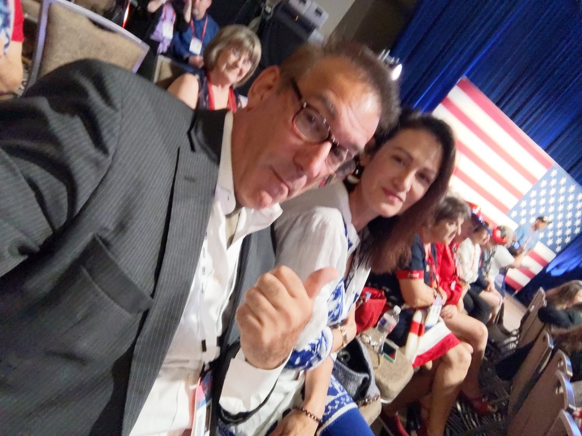 LarryOConnor's tweet image. Me and @IrinaMoises "watching" her hubby, @KurtSchlichter at #CPAC2021 in Dallas