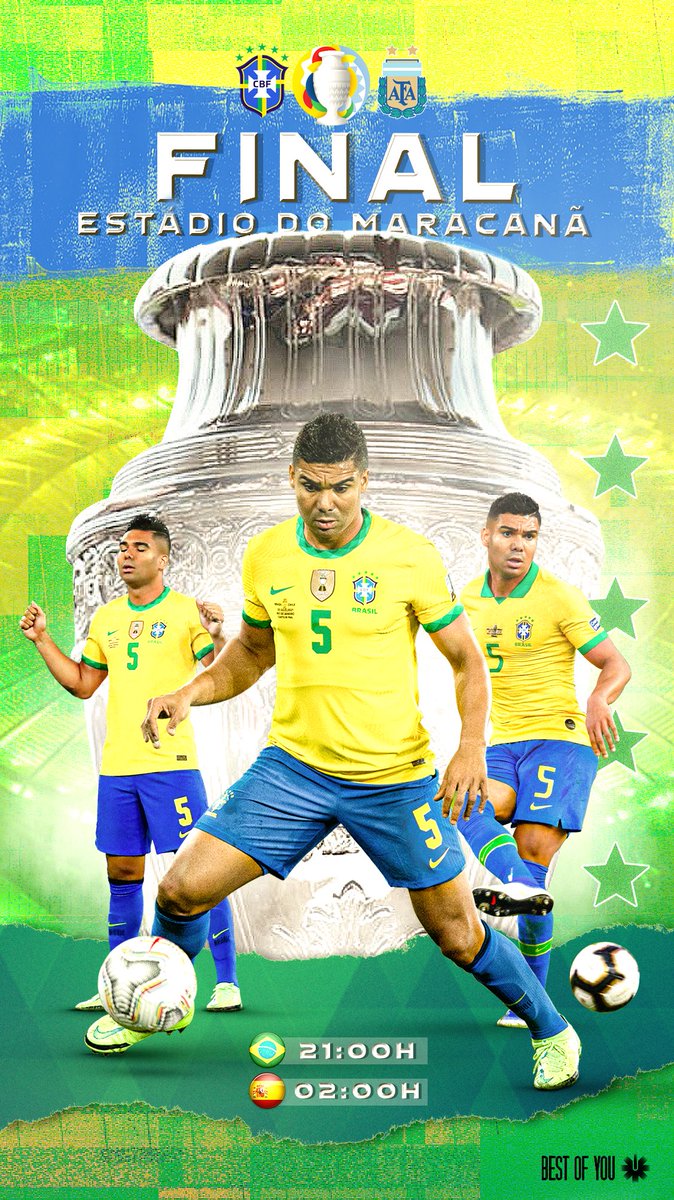 #VAMOSBRASIL 💪🏽

@CBF_Futebol 🇧🇷 🆚 🇦🇷 @Argentina 
🏆 @CopaAmerica 
🏟 Maracanã
🇧🇷 21:00 h
🇪🇸 2:00 h

#SeleçãoBrasileira #CA5EMIRO #BRAxARG  #CopaAmérica
