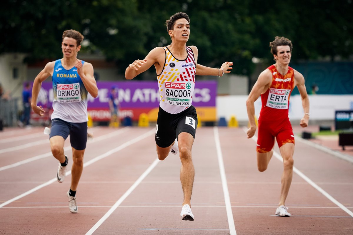 En finale du 400m à l'Euro U23 de Tallinn, Jonathan Sacoor prend la médaille d'argent en 45.17, le 3e chrono de sa carrière. Il n'a été plus vite (45.03) que lors de sa finale mondiale en juniors (2018) et lors de sa demi-finale aux Mondiaux de Doha (2019) #athlétisme