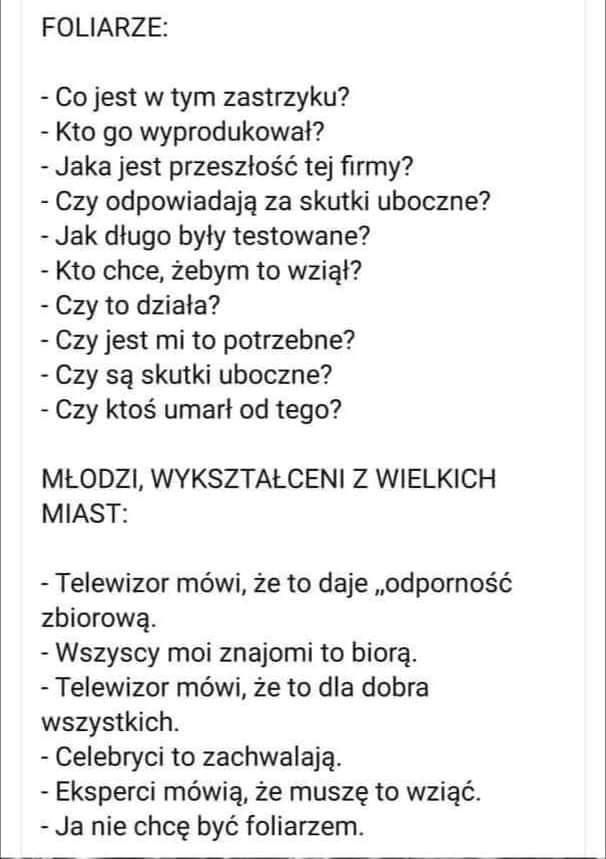 Czy "foliarz" to współczesna nazwa człowieka rozumnego?