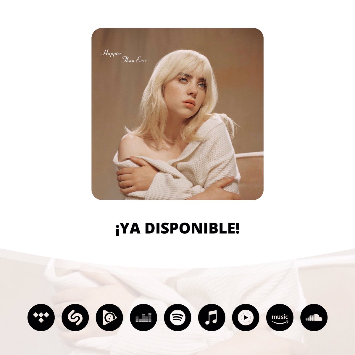 OrgFandomsPy's tweet image. 🆕 | #NDA de Billie Eilish ya se encuentra disponible en todas las plataformas digitales de música.