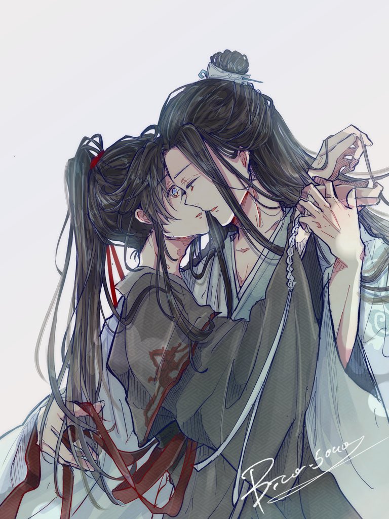 忘羨「「捕まった。」

#魔道祖师 
#MDZS
#忘羨 」|ビコ🍼原稿中のイラスト