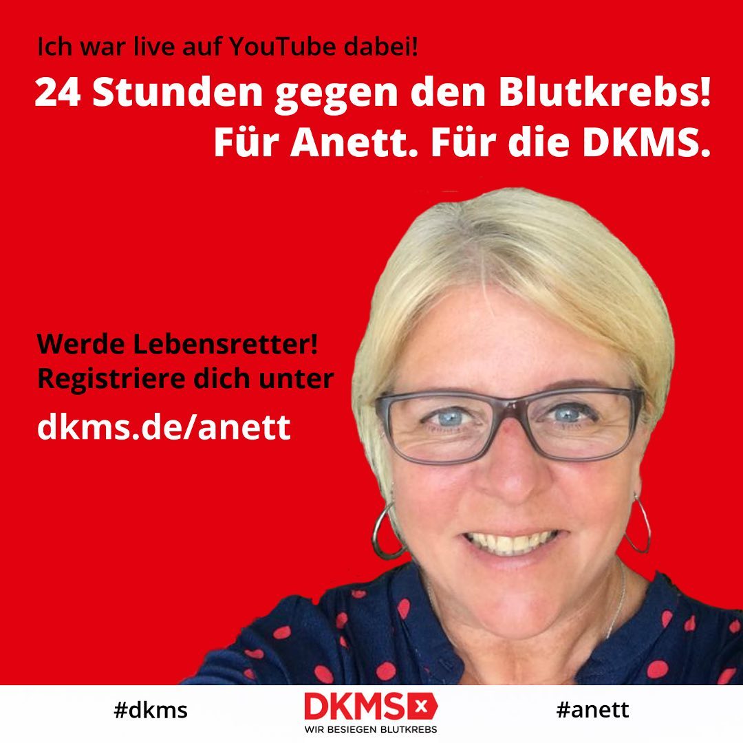 Um 01:30 Uhr war ich live im Gespräch mit #Pantisano dabei. Tolle Aktion - der Livestream läuft noch. Schaut rein. #Anett #DKMS