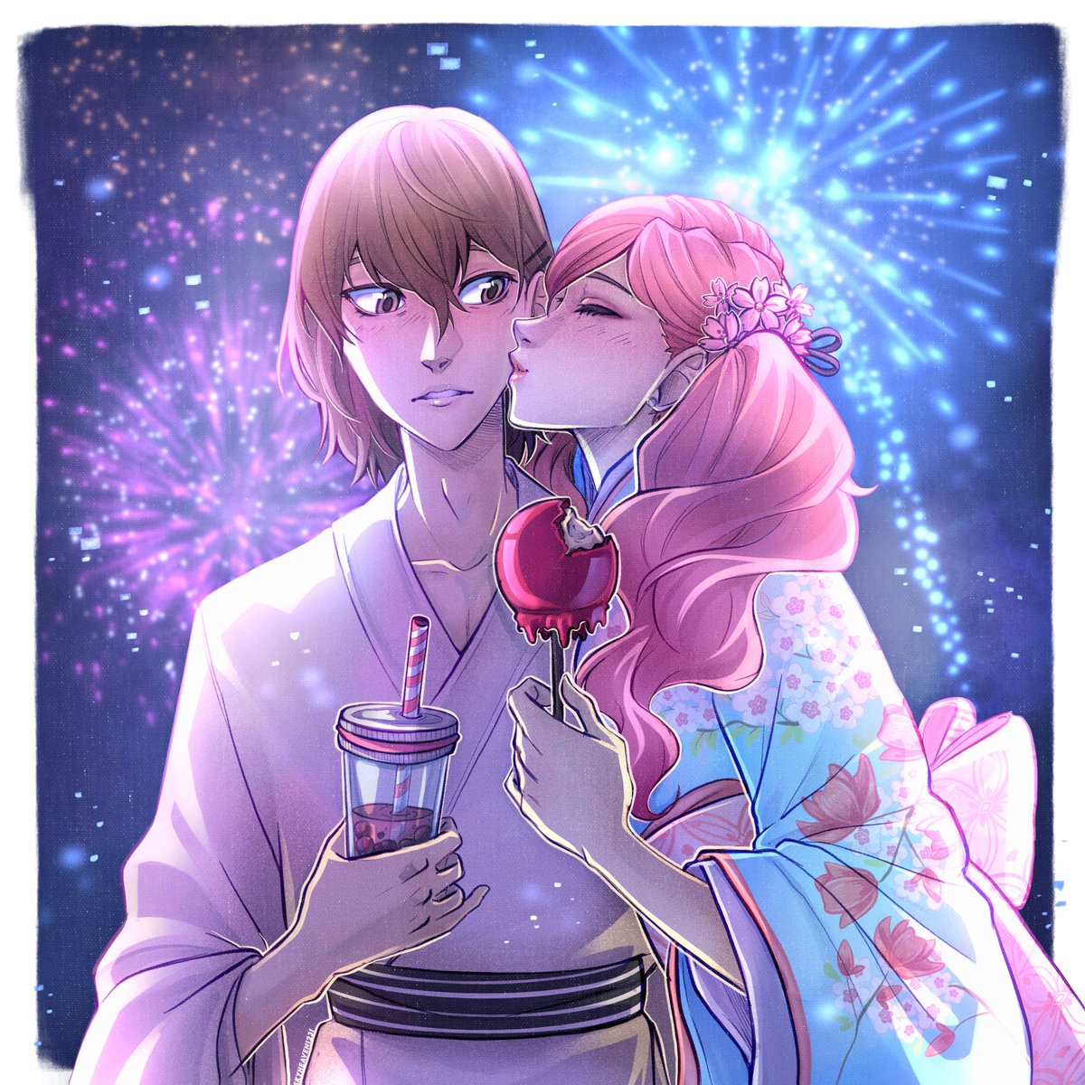 thalassatides's tweet photo. To a dear friend of mine, happy birthday @Laevonia~! Cheers for being you, for sharing your love, for being incredibly kind. Here's a fic I wrote, featuring #AnnGoro.

https://t.co/pJUnqX1zHe 

Credits go to @jelloillustrat1 for the amazing art! https://t.co/PlyNgE2TCm