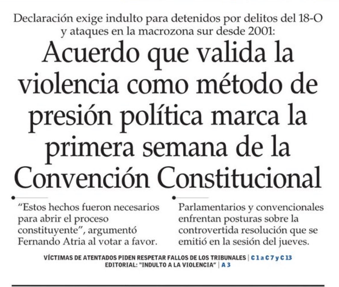 mdaza_abogado's tweet image. Este titular afirma algo FALSO. Texto declaración que aprobamos en la convención NO “valida la violencia como método de acción política”. Rechazo la estrategia de obstaculizar internamente el trabajo de la convención y desprestigiarla vinculándola artificialmente con la violencia