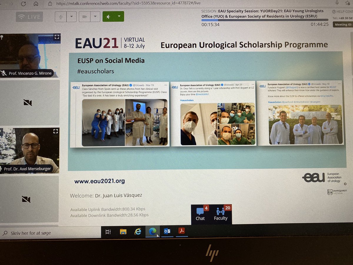 <a href="/amerseburger/">Axel S. Merseburger</a> and Prof. Mirone with inspirational talks about #EAUscholars during #YUORday21. Do apply, and keep trying until you make it! <a href="/Uroweb/">European Association of Urology (EAU)</a> <a href="/ESRUrology/">European Society of Residents in Urology</a> #EAU21
