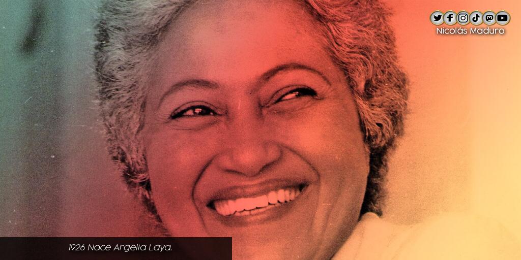 NicolasMaduro's tweet photo. Argelia Laya, símbolo de la rebeldía de nuestras abuelas africanas y del liderazgo de las heroínas de la Patria. A 95 años de su natalicio, el pueblo honra su entrega abnegada por reivindicar el papel de la mujer en la historia política del país. ¡Viva la Comandanta Jacinta! https://t.co/xSiFZh91bY