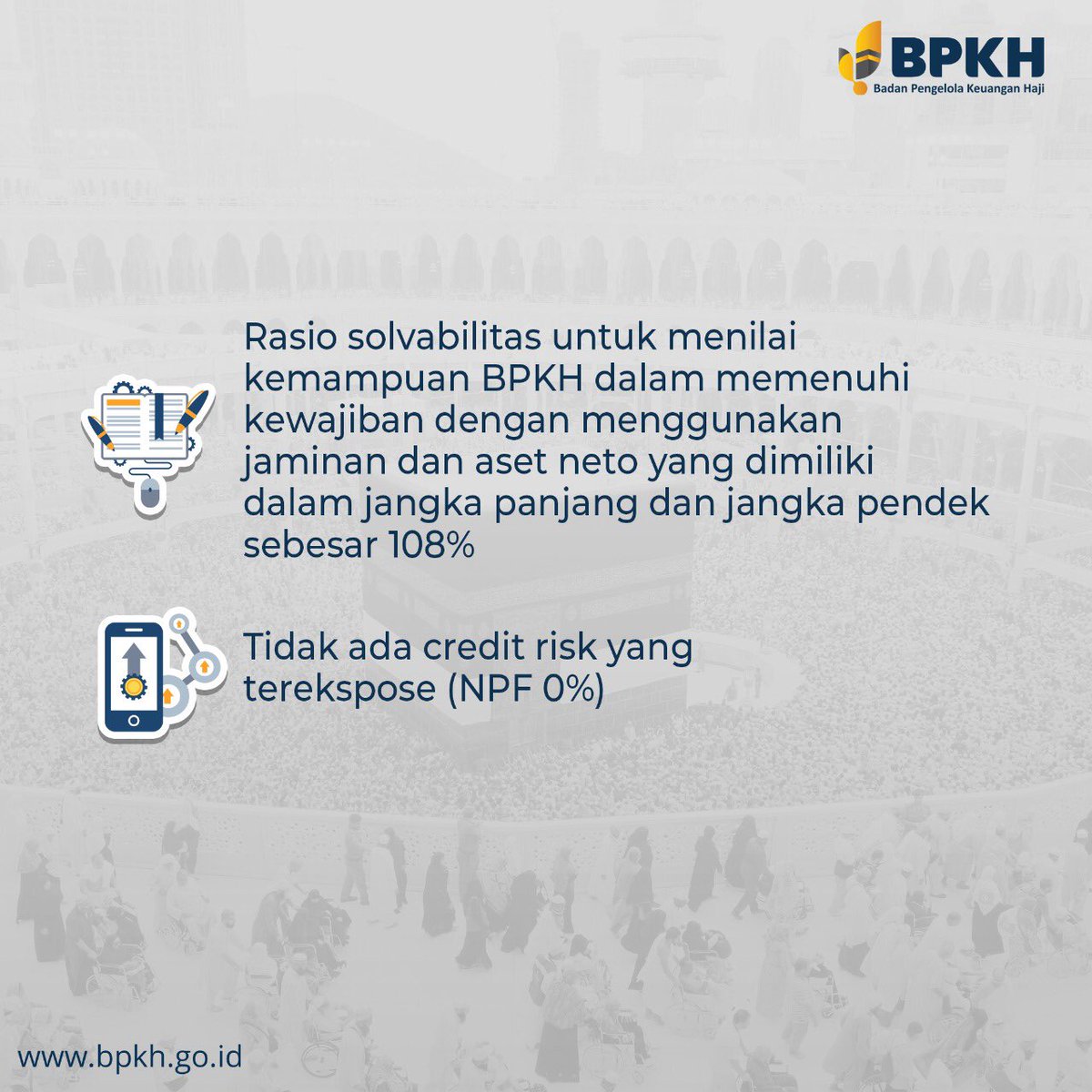 Assalamu'alaikum #HajiMuda,

BPKH telah meraih beberapa pencapaian berdasarkan Laporan Keuangan 2020, salah satunya dana kelolaan dan nilai manfaat yang terus mengalami kenaikan dari tahun sebelumnya. Tapi ada juga yang lainnya #HajiMuda. Untuk tahu lebih lanjut, swipe left ya