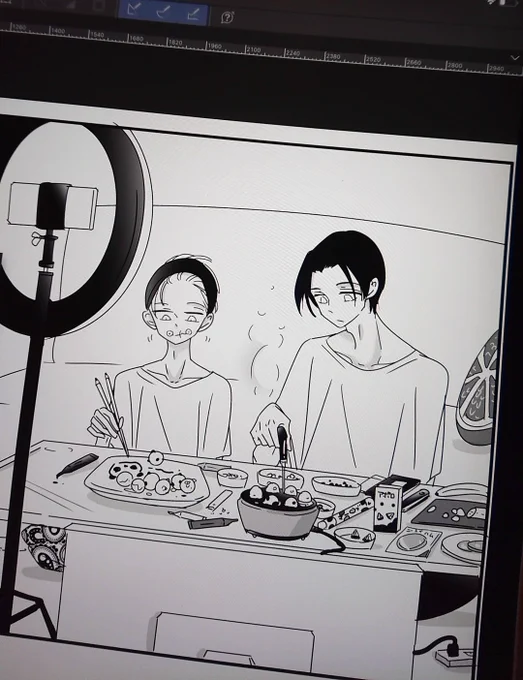 同時進行で描いてる豆腐のような白くて四角い家に住む8月本乙棘。
特に何が起こるわけでもなく、
何故かどちらも一言も話さない謎のYouTubeチャンネルを気まぐれに配信して絶大な人気を得ている。
本当に何も起こらない本を作る。 