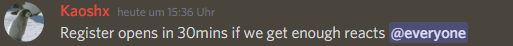 nozonerule's tweet photo. Register opens in 30mins

25 uses if you aren't on the server yet:
https://t.co/1rQgRFaoK6 https://t.co/SJAkSrg2DC
