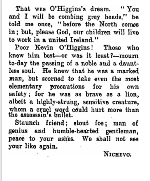 Cllr. Jim O'Leary (@jimdundrum) on Twitter photo Kevin O'Higgins was killed on this day in 1927. An insightful memoir to him in <a href="/IrishTimes/">The Irish Times</a> from that time. He looked forward to Irish speaking Orangemen celebrating Henry Joy McCracken in a Dublin Parliament. Kevin O'Higgins was killed on this day in 1927. An insightful memoir to him in <a href="/IrishTimes/">The Irish Times</a> from that time. He looked forward to Irish speaking Orangemen celebrating Henry Joy McCracken in a Dublin Parliament.