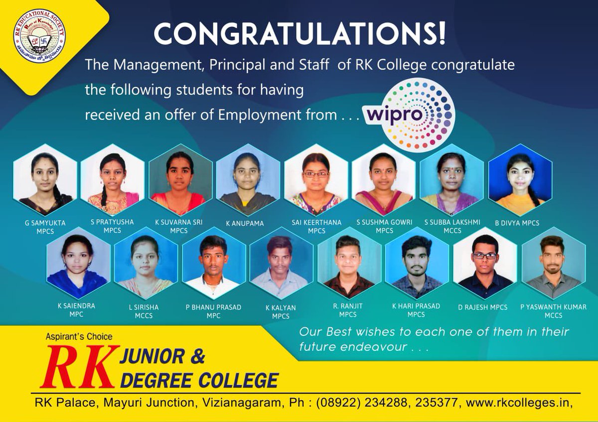 RKDegree's tweet photo. A Glimpse…..Big congratulations to all our successful students & winners of 2021, We wish all our students to achieve more heights in career, good luck to all…..
#RKians #rkdegreecollege #itplacements #RKCollege #degreecourses #degreecollege #degree #JuniorCollege #pharmajobs https://t.co/l7T0yoKT87