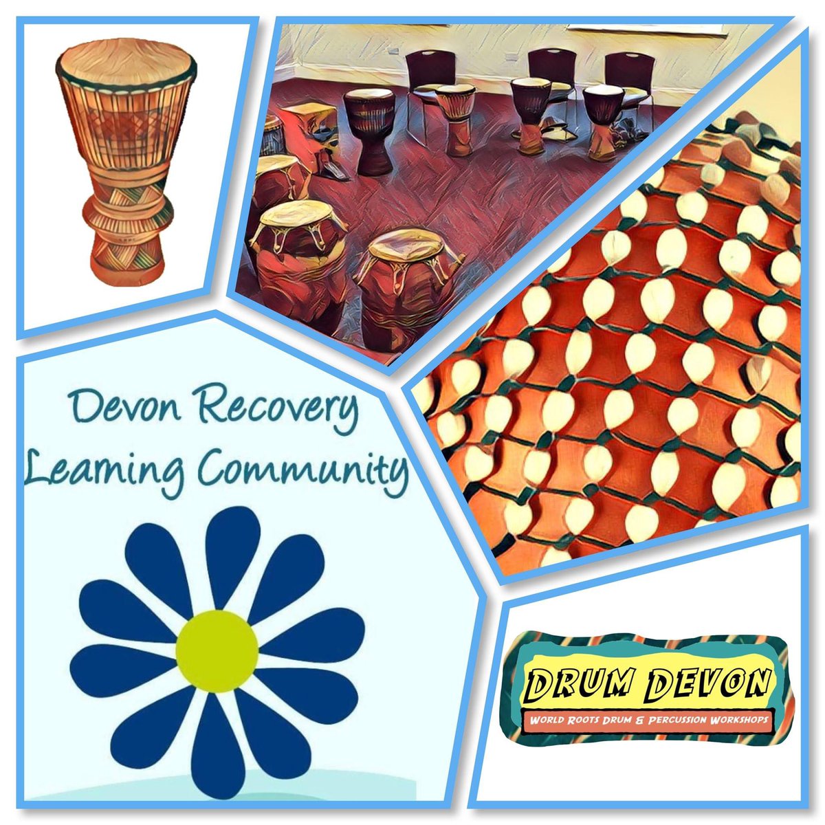 We are running a free 6 week course for the Devon Recovery Learning Community provided by the Devon Partnership NHS Trust at Torquay Museum. The course is designed to promote personal and social well-being - check out the link below or for more info.
devonrlc.co.uk/.../djembe-rhy…