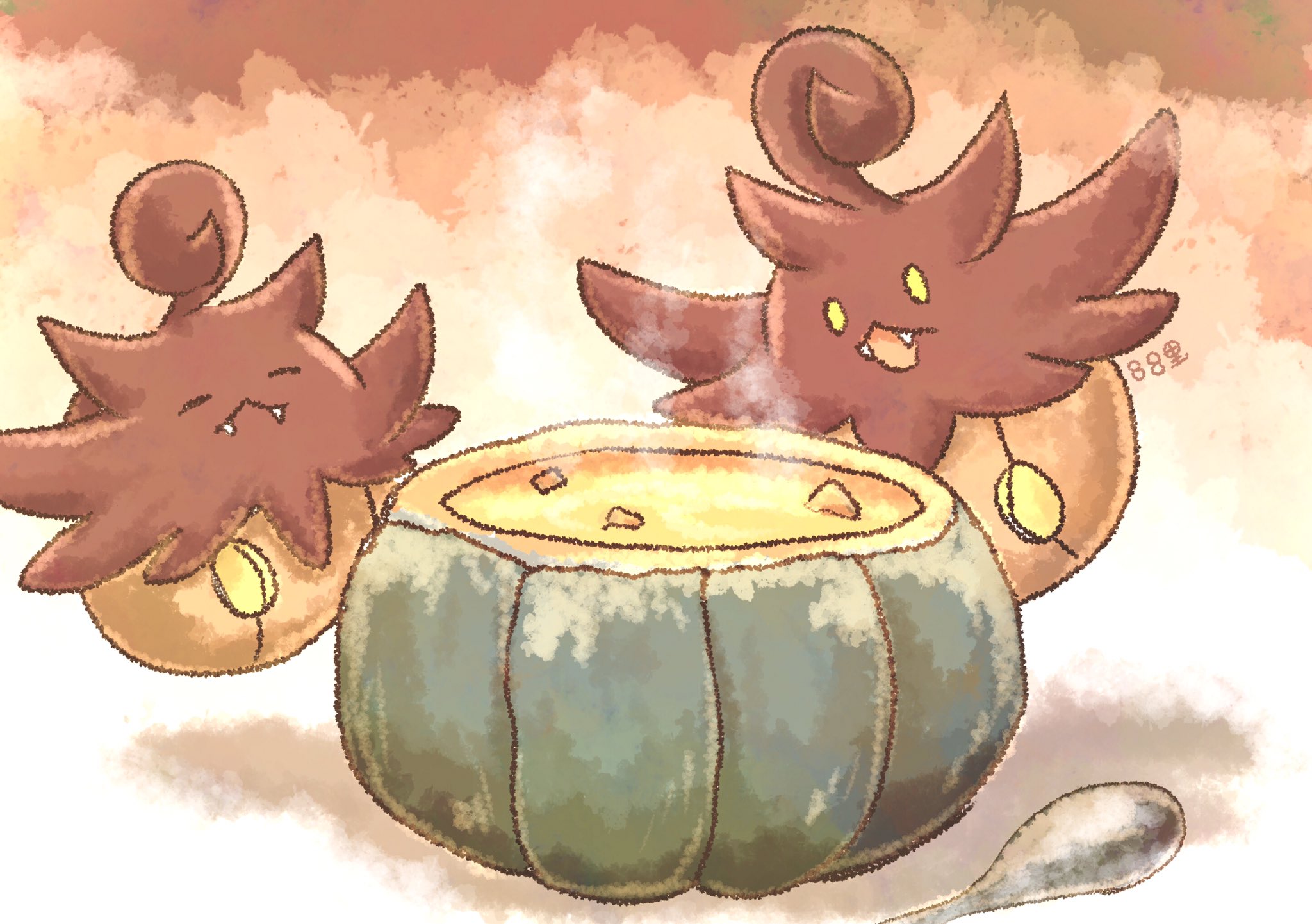 里 ポケモン版深夜の真剣お絵描き60分一本勝負 ポケモン バケッチャの日 パンプキンスープ T Co Ix6fersdmb Twitter