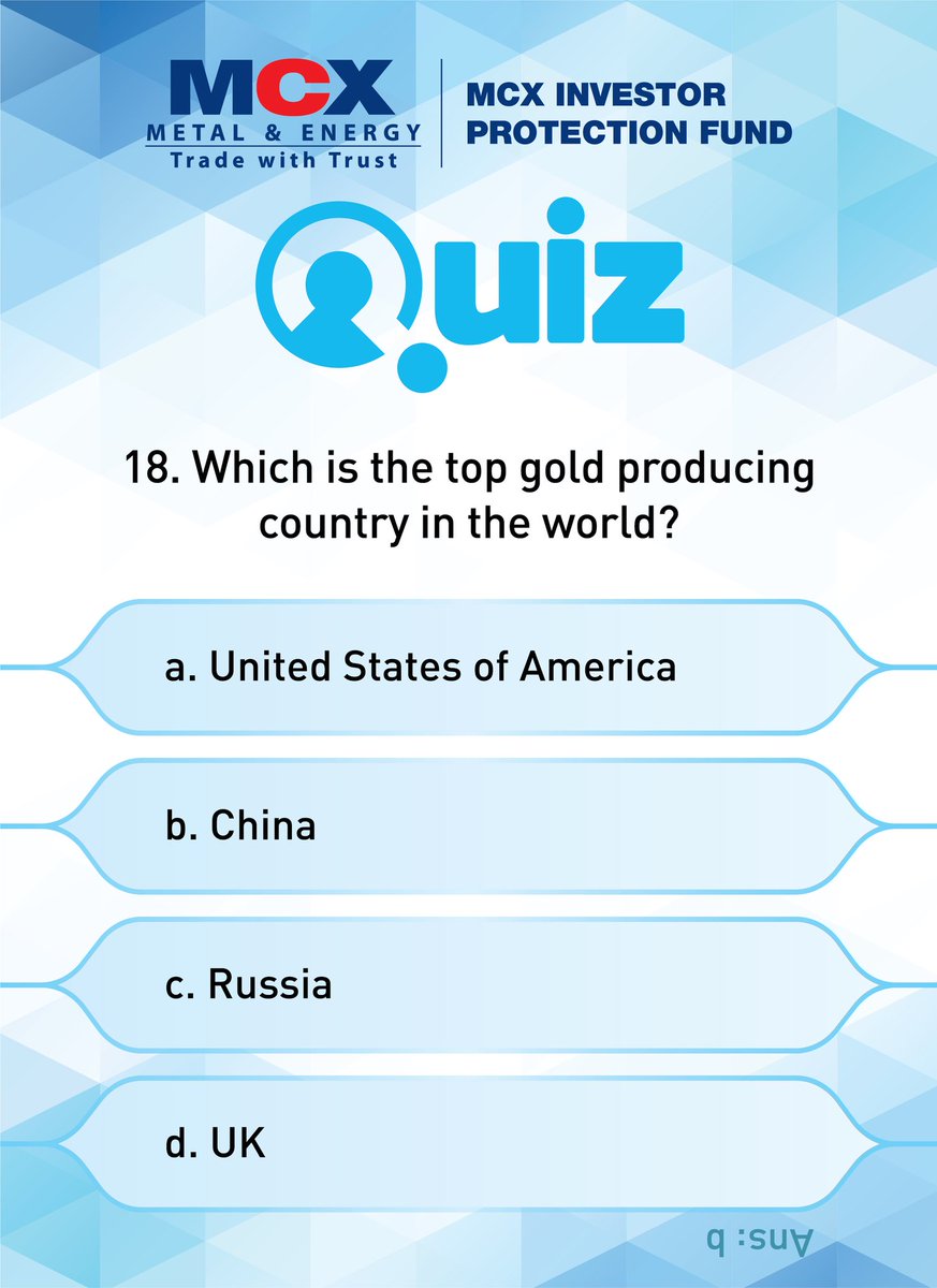 MCXIndialtd's tweet image. QUIZ of the Day

#quiz #contest #commodity #awareness #derivatives #futures #options #futuresandoptions #OptionsTrading #DoYouKnow #DidYouKnow #QuizTime
