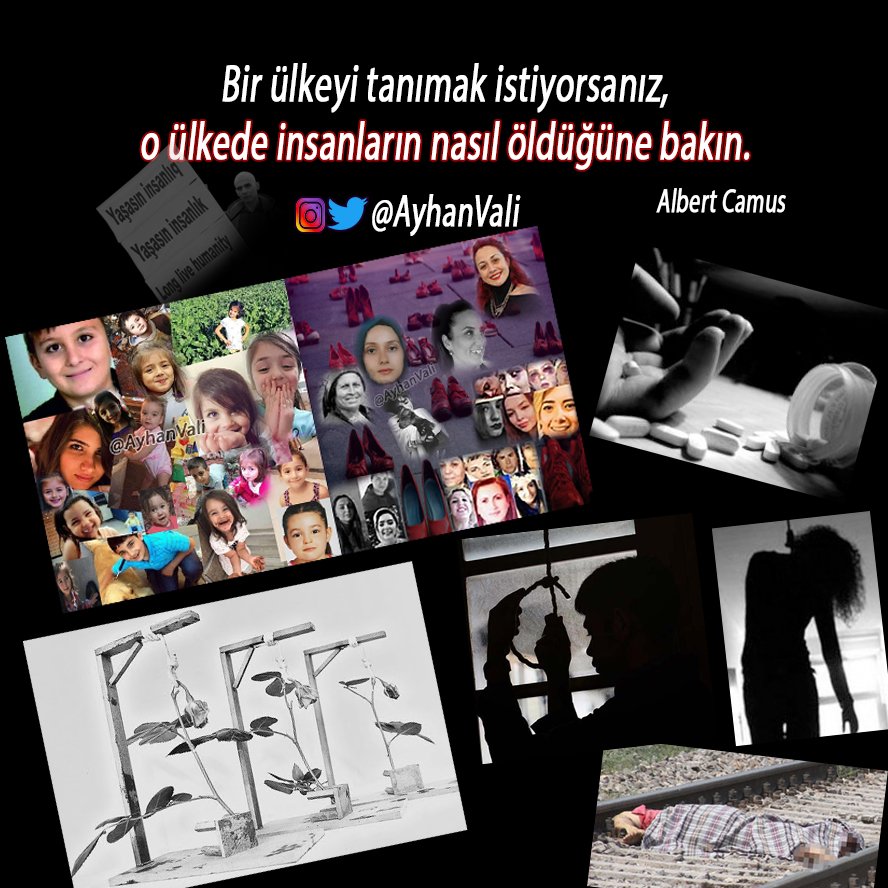 Bir #ülkeyi tanımak istiyorsanız, o ülkede #insanların nasıl #öldüğüne bakın. 
#AlbertCamus

<a href="/AyhanVali/">Long live humanity</a> ✌👍
Klinik Psikolog,
Tek başına"#Yaşasınİnsanlık"adlı yapmak istediği yürüyüş için,her türlü destek olmanızı önemle rica edriz.
destek olan
İNSANLIĞA destek olur
 #Guendem