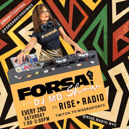 marcydepina's tweet photo. 🔊Meet me Rise Radio today from 1-3pm for the #FORSA! ✊🏽 show on Graham Ave in #Brooklyn. Raise your frequency with music from #Africa and the Diaspora and high energy #vegan delights! 🎧You can also catch the wave on https://t.co/dTjzashXah ⚡️#DJMD https://t.co/n0pjrW1Rvr