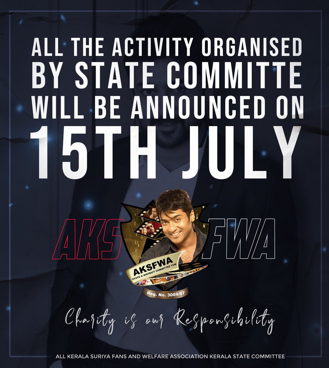 AlappuzhaSFC_'s tweet photo. • All our the organised activities will be announced on 15th July 💥❤️

#JulyWelfareMonth 

Stay connected @AKSFWA1 for interesting updates 📍

#Suriya40 #VaadiVaasal #Navarasa @Suriya_offl @rajsekarpandian @venkatvnt https://t.co/oR6CxqdKnh