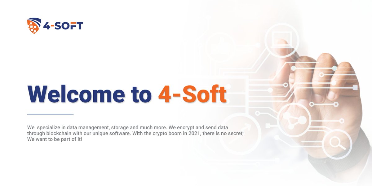 4Softcom's tweet photo. 4soft is tech company which specializes in data transferal system utilizing blockchain technology as an encryption method!
Come join us at https://t.co/7avwnR3rBo!β
#4STC #4Soft https://t.co/3Nw91jiUHM