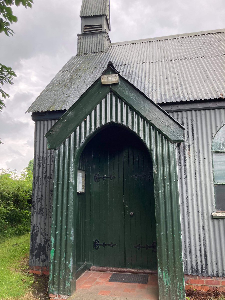 AIA_YMB's tweet photo. The #Iron Church at White Grit on the #Shropshire #Powys border. Built for the local miners and still in regular use today. ⛏ #ecclesiastic #architecture #gothic #corrugatediron #industrialarchaeology https://t.co/4w7IairSav
