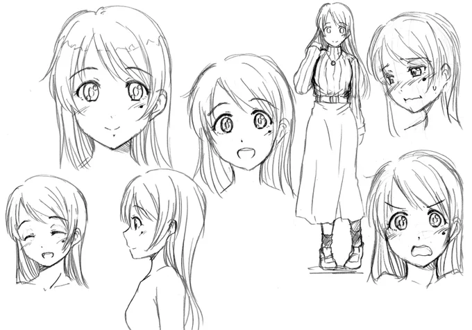 作業の現場から。キャラ原案ラフ 