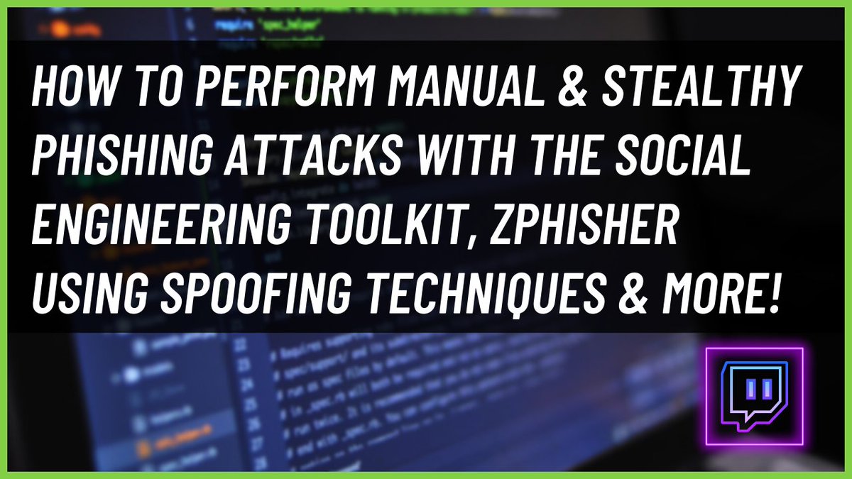 secur1ty1samyth's tweet image. How to perform Manual &amp;amp; Stealthy Phishing Attacks with the Social Engineering Toolkit, Zphisher using Spoofing Techniques &amp;amp; More!

Live Today on Twitch. At 9:00 PM (21:00) GMT+2
Stay Tuned!

Channel: twitch.tv/bheh1337

#phishing #socialengineeringtoolkit #zphisher #infosec