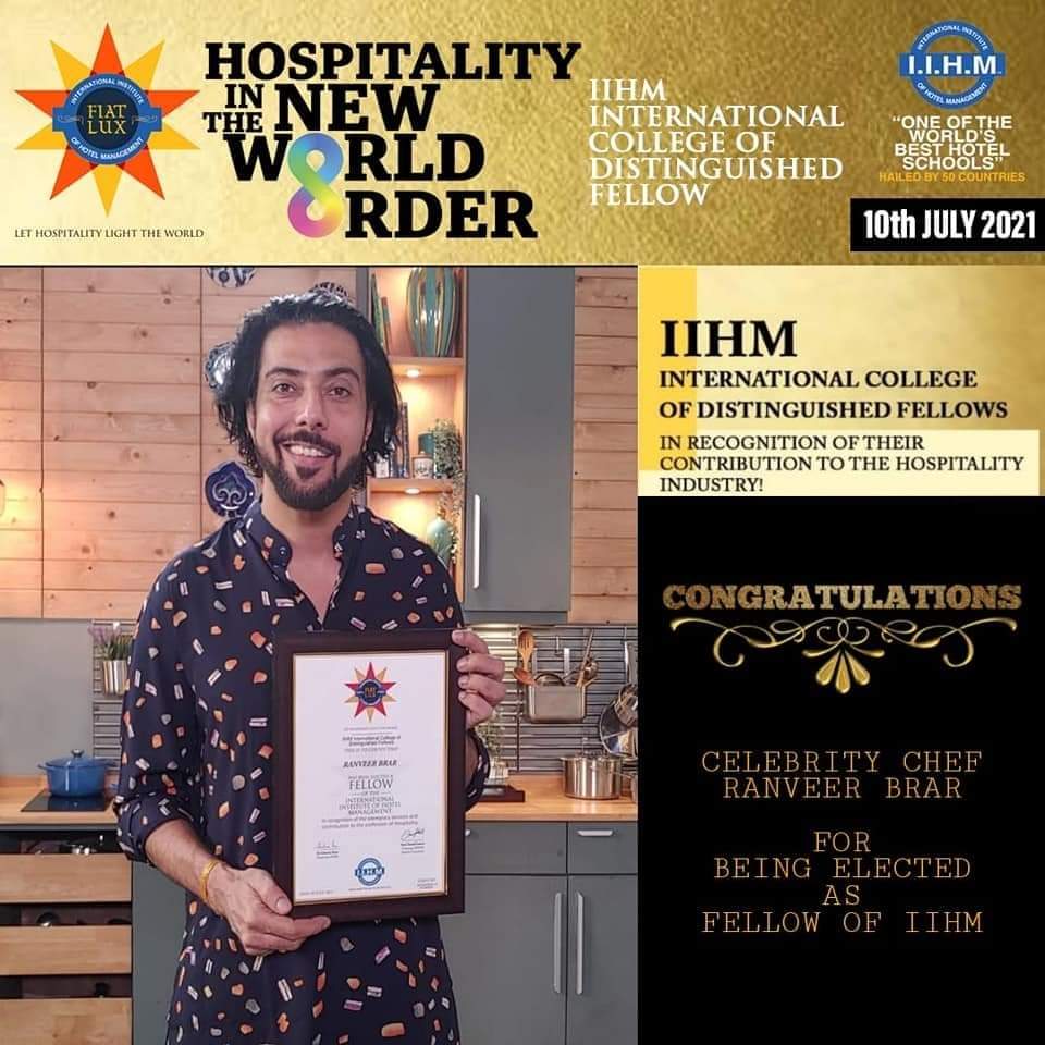 iihmjpr's tweet photo. Heartiest Congratulations to Celebrity Chef @ranveerbrar
on being conferred the Fellow of IIHM today!

#IIHM8EXConclave #FiatLux #iihmconclave #BiggestGlobalConclave #webinar2021 #webinaronline #hospitalityindustry #hotelindustrylife #Excellence #hospitalitymanagement https://t.co/s6lKrm8Kqh