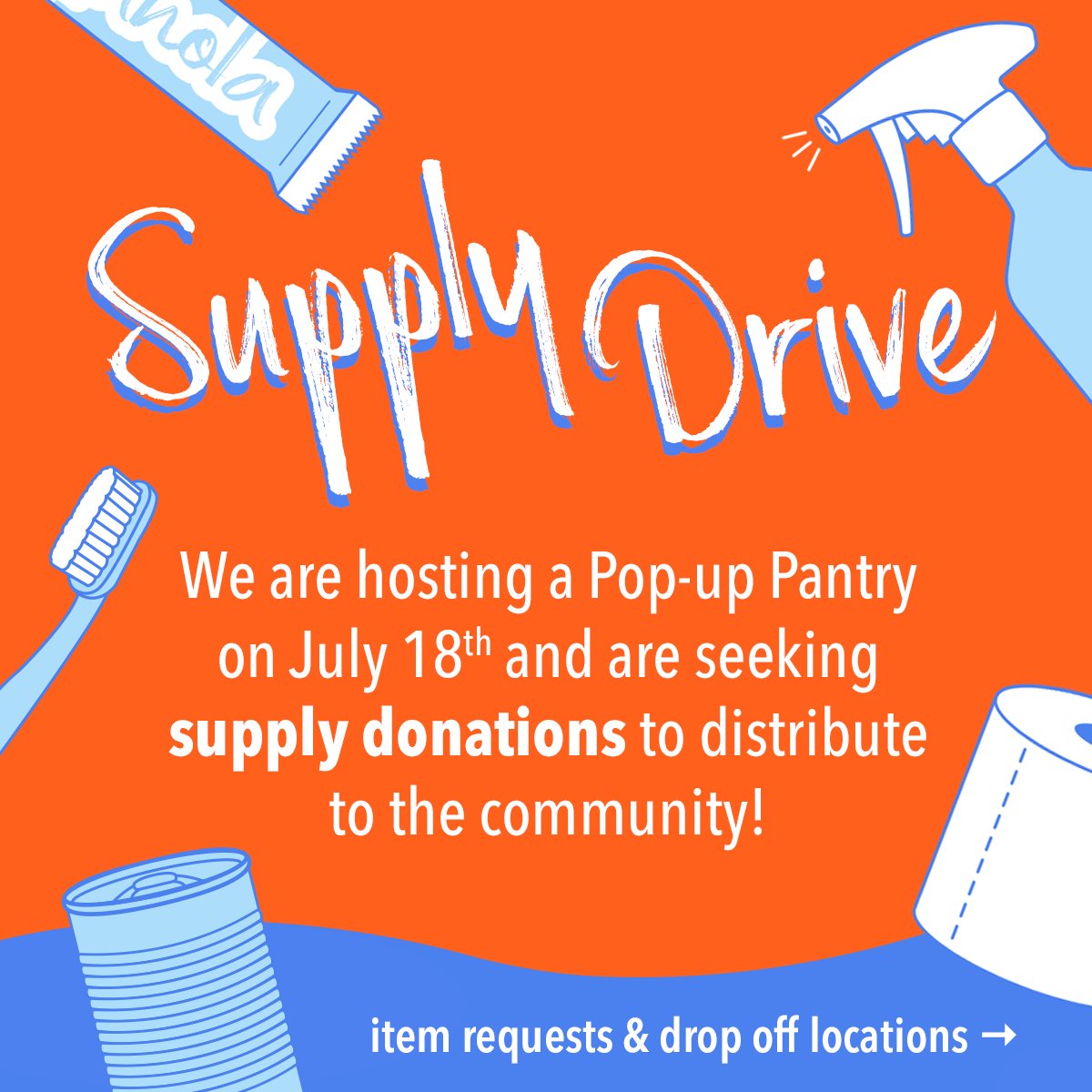 WPBMutualAid's tweet photo. We are seeking supply donations to distribute to the community at our Pop-up Pantry on July 18th!

Drop off Non-Perishable Foods &amp; Household Supplies at:

Chef’s Special, 
2165 N Western Ave
Everyday 5PM-12AM

Worm Hole 2, 
1956 N Western Ave
Mon-Fri 7AM-3PM
Sat &amp; Sun 7AM - 6PM https://t.co/SlcQqC2uks