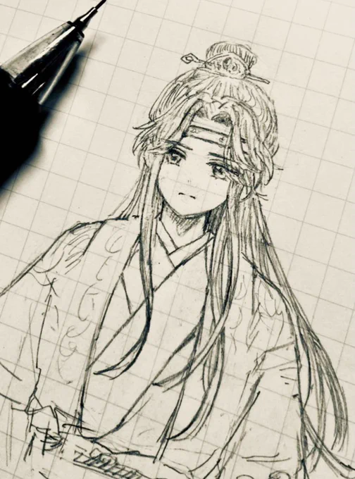 初描き含光君 前髪ゆるふわビジュアルが何気に好きです
#魔道祖師 
