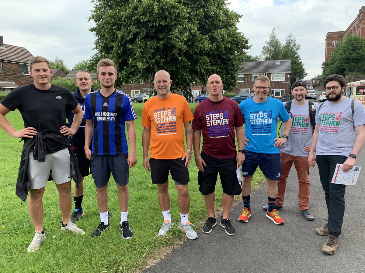 Redsmail's tweet photo. #Steps4Stephen walkers have come through the Pennines monsoon and past through @officiallydale and @OfficialOAFC and are now bound for @FCUnitedMcr. Over £8000 raised for @DarbyRimmerMND now. #AttackMND https://t.co/w5QIYxksUG