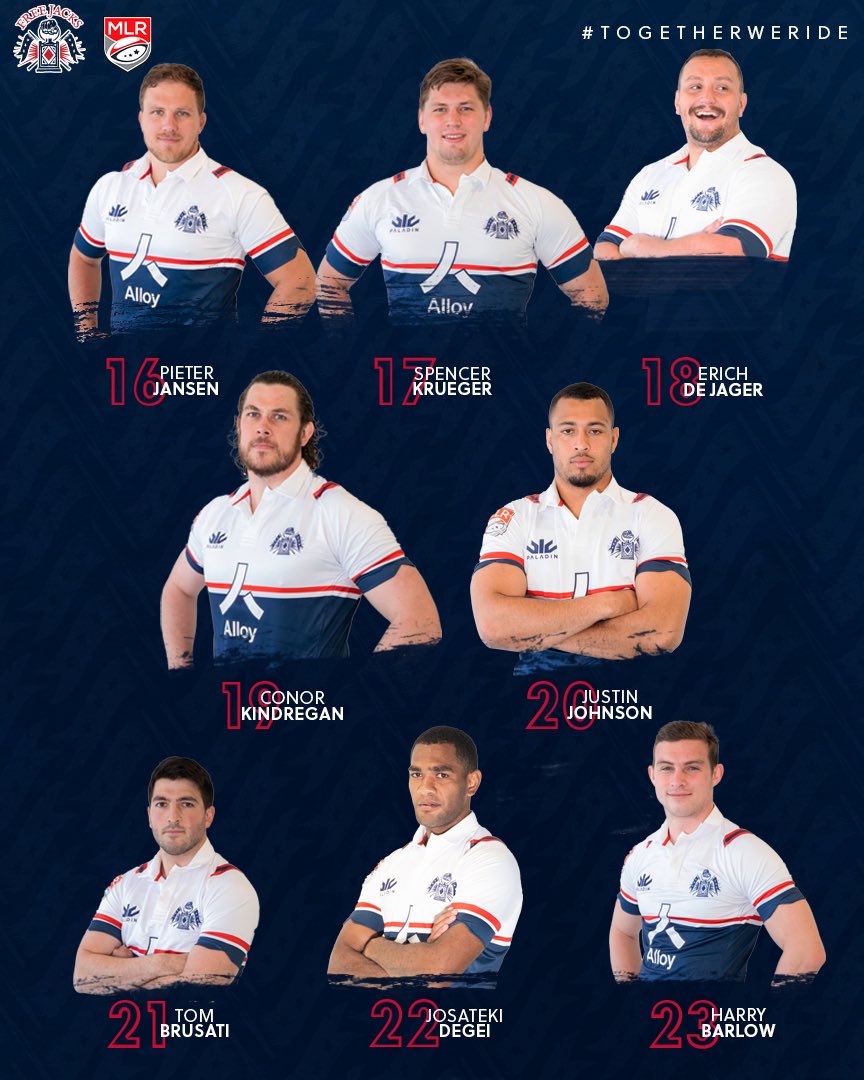 🐎//🏉 Your #FreeJacks23 for the final road game of the regular season 

#TogetherWeRide #MLR2021