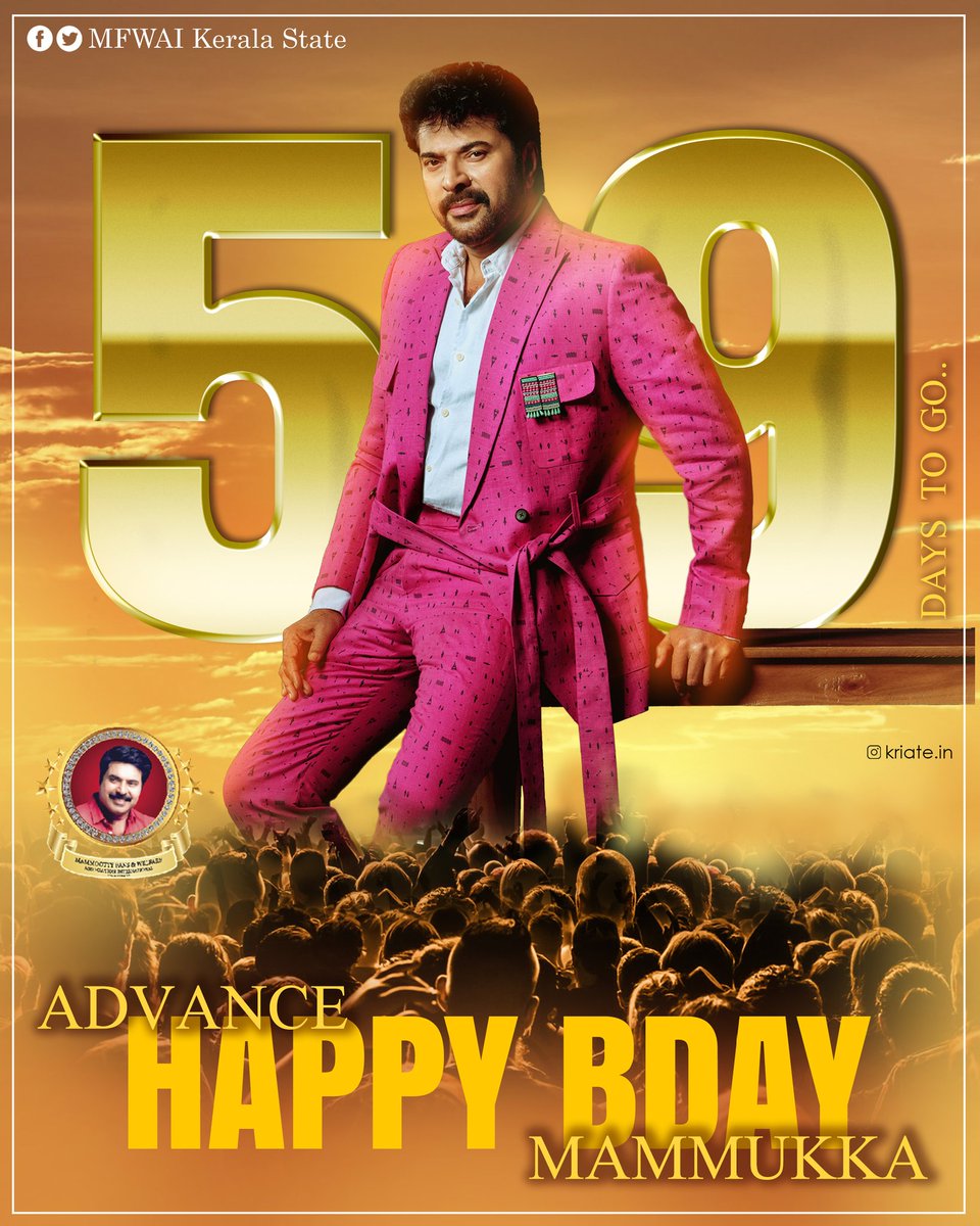 mfwaikerala's tweet image. 59 Days to Go!🥁🔥
Advance Happy Birthday @mammukka

Design : kripeshkrishna (Nileshwaram)