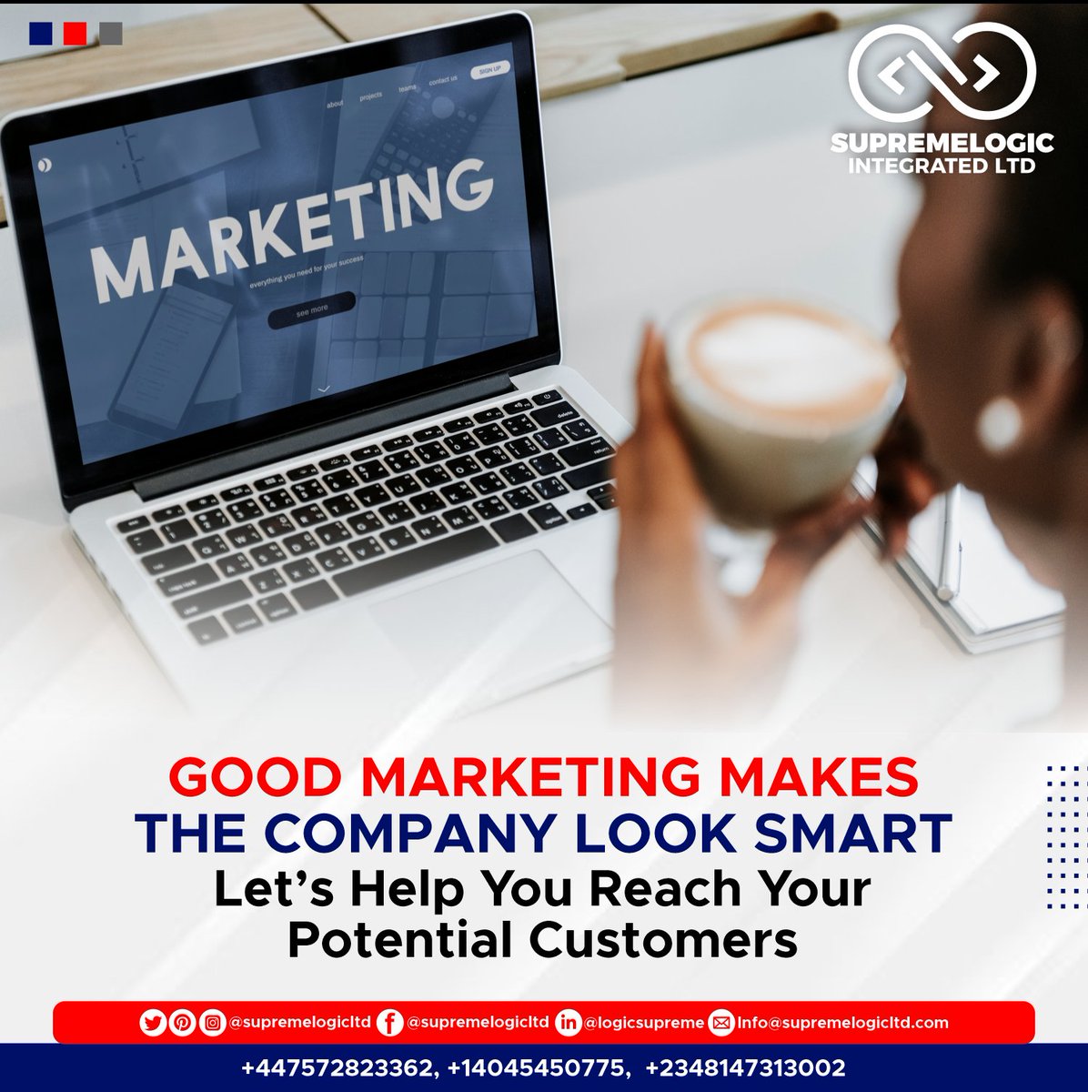 SupremeLogicLTD's tweet image. 🆂🆄🅿🆁🅴🅼🅴 🅻🅾🅶🅸🅲
Marketing, the springboard of every successful business!

#freelancewebdeveloper
#modernwebsitedesign
#websiteredesign
#websitedesignnearme
#digitalbranding
#localonlinemarketing
#digitaldisplayadvertising
#canvagraphicdesign
#graphicdesigncompany

🍏