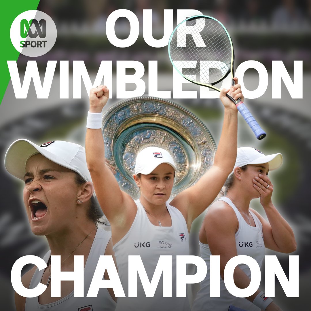 SHE'S DONE IT! 🏆

ASH BARTY IS THE 2021 #WIMBLEDON CHAMPION! 🤩

She's beaten Karolina Pliskova 6-3, 6-7, 6-3.

OUR ASH HAS WON WIMBLEDON! 😭