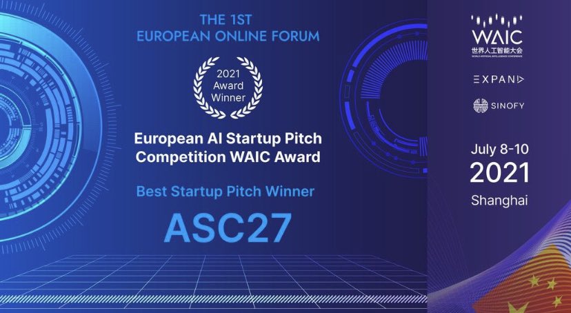 udiprimio's tweet photo. L’Italia che vince. Quella dei cervelli rimasti qui… #ASC27 migliore startup alla Conferenza Mondiale sull’Intelligenza Artificiale di Shanghai https://t.co/JWHh8gBHKL