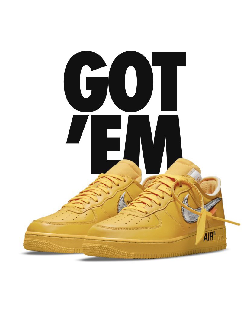 Lemonade' Off-White x Nike Air Force 1s Just Dropped on SNKRS Stash