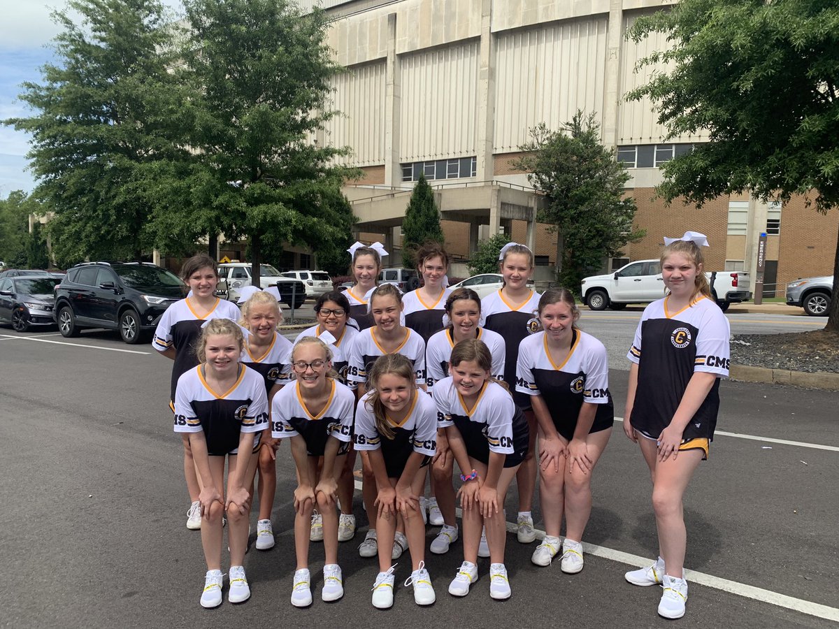 cmstigerscheer's tweet photo. First competition of the season and these ladies placed 1st in their cheer division, 3rd overall GAMEDAY and 3rd in camp dance for their division.  They learned valuable lessons on teamwork and perseverance this week! @Tigerscms @DCS_TN  #TigerPride https://t.co/CoGxKhBKg9