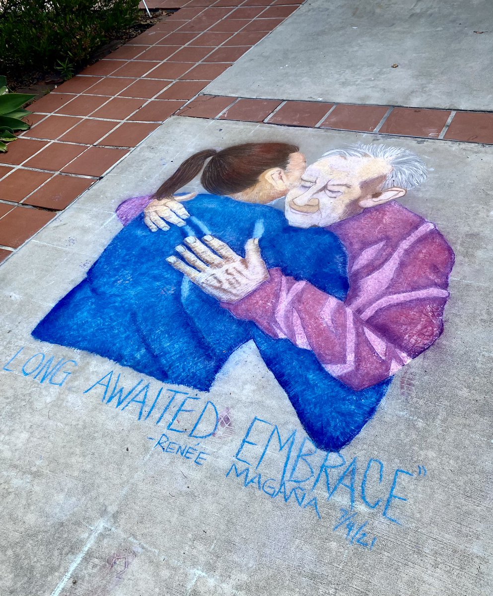 I’ve walked past this #sidewalkart several times now. It always makes me cry. #ALongAwaitedEmbrace