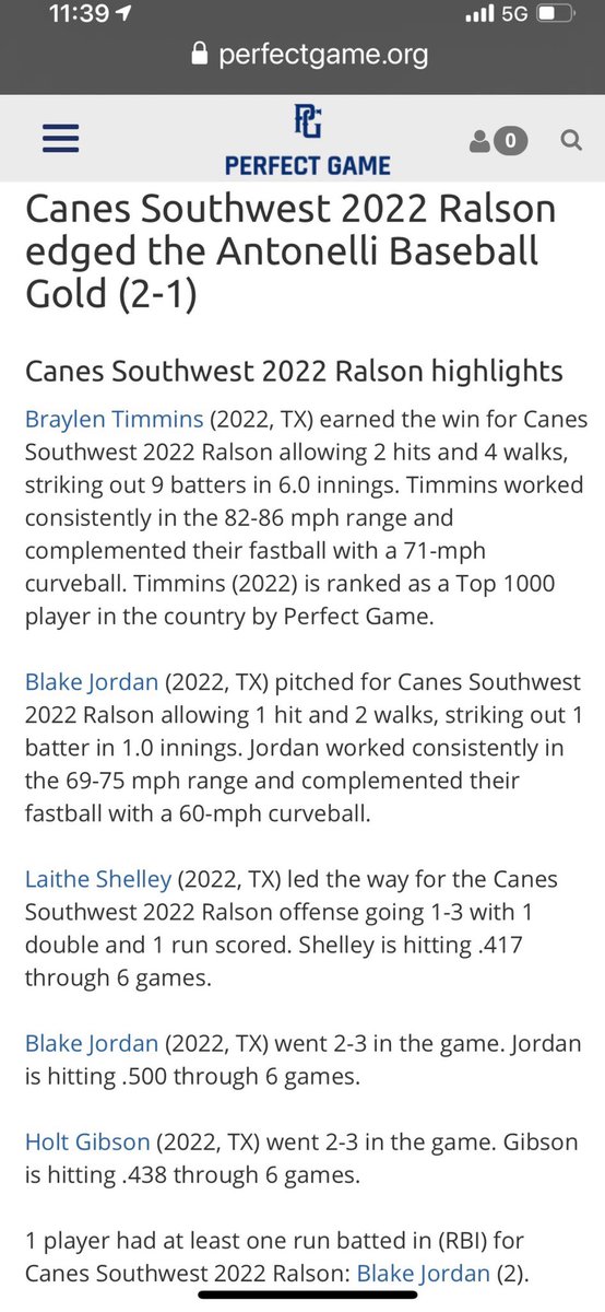 Off to a good start in Georgia with a 5-1 record!  <a href="/DanWall18/">Danny Wallace</a> <a href="/RalsonBret/">Coach Ralson</a> <a href="/jakepmoore/">Jake Moore</a> <a href="/PG_Scouting/">Perfect Game Scout</a> <a href="/FMJagsHardball/">FlowerMoundBaseball</a>