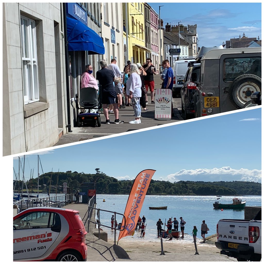 UlsterTourGuide's tweet photo. Great atmosphere in #portaferry this bank holiday weekend with sailing festival. Lots of boats & folks in water or on shore with ice creams from Portaferry’s favourite sweet shop #blaneys Check out programme! https://t.co/u8zxNYJgOH https://t.co/CsXeGXKkOU