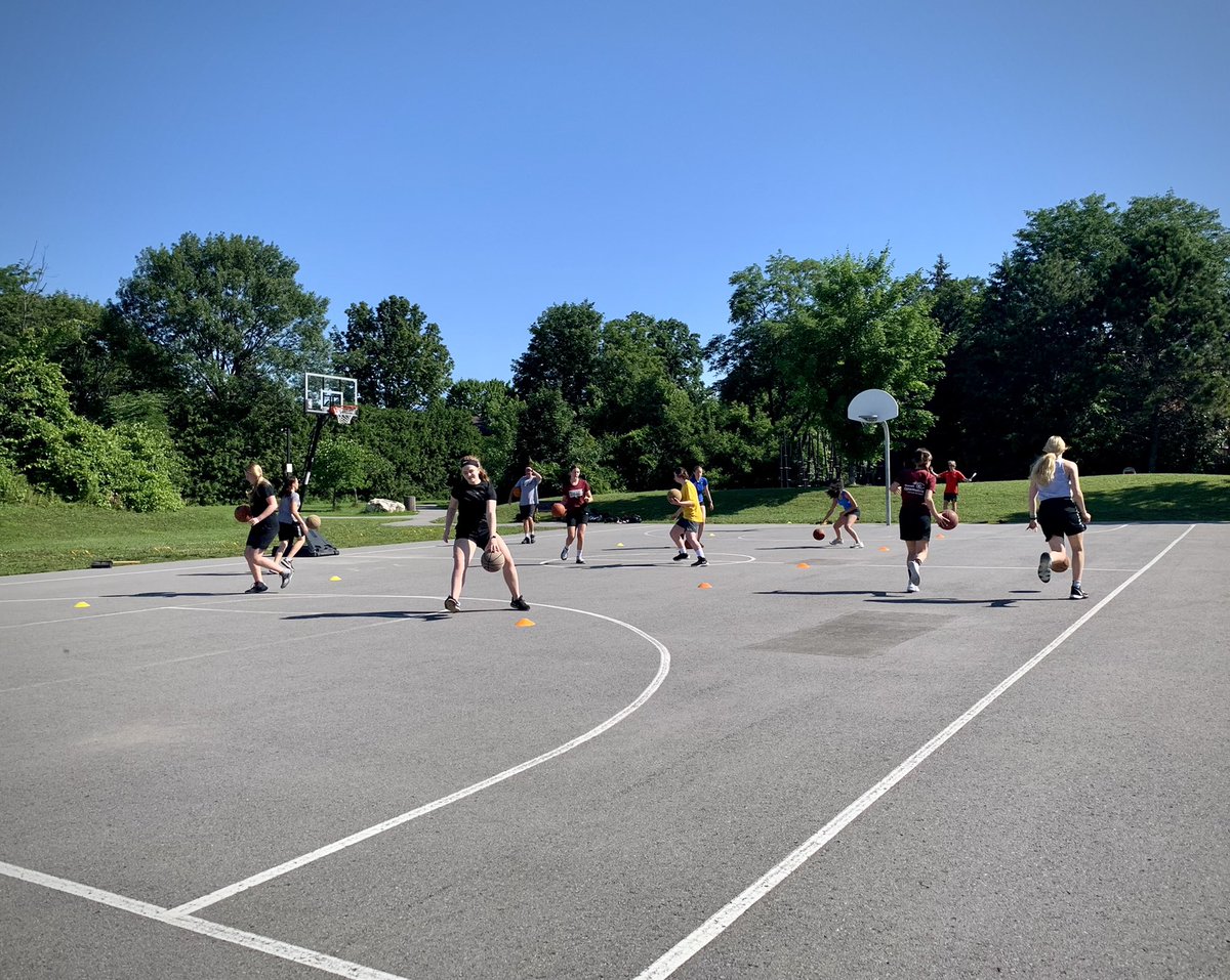 CoachCord's tweet photo. Great to be back at it with our summer training!  Not enough nets… no problem, we’ll bring our own! @ONL_Basketball @ottawahoops https://t.co/hxq4iQTbI2