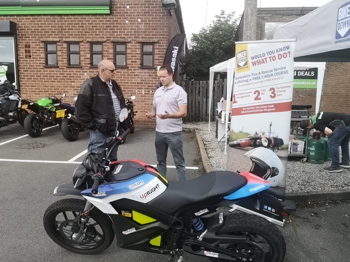 Brilliant productive day at #claycross Kawasaki with the @UpRightDerbys  team,lots of people wanting to come on a Biker down course. It feels great to hear people telling us that they have heard lot’s of good things about us🏍👍