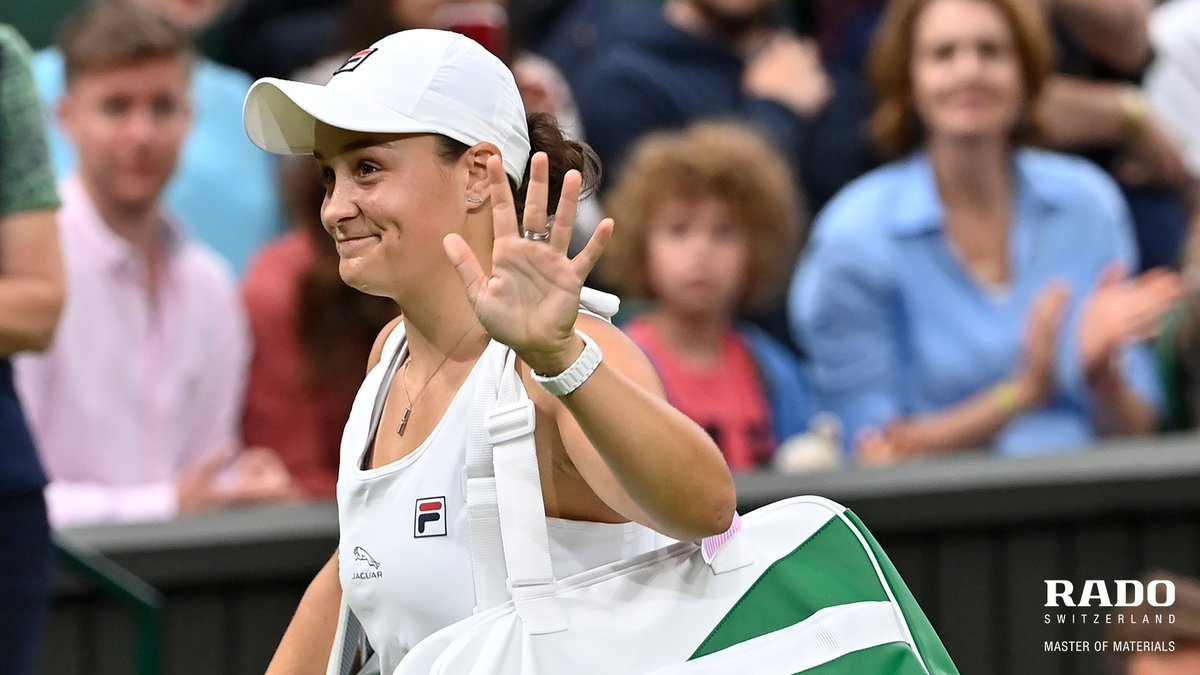 rado's tweet photo. .@ashbarty wins for the first time at Wimbledon! Congratulations to our champion on taking home another Grand Slam title. https://t.co/D1AzkqK8nP